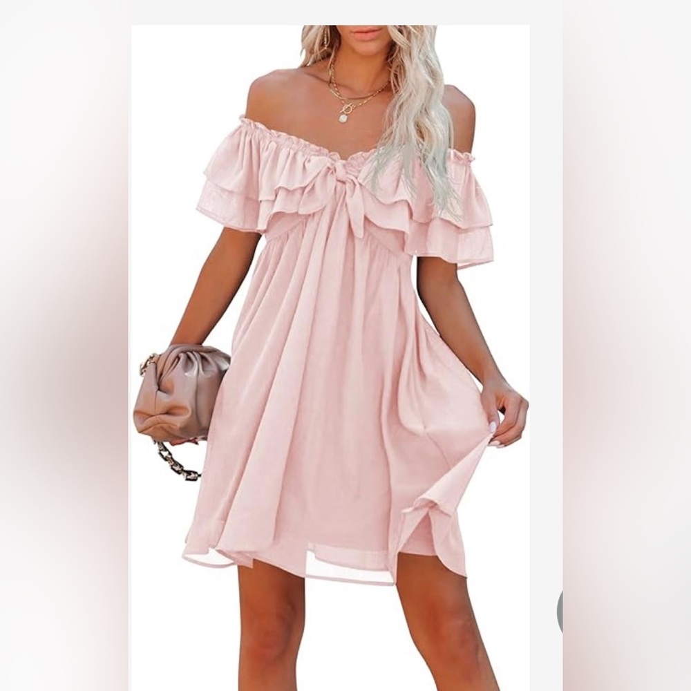 Pink Off-Shoulder Dress